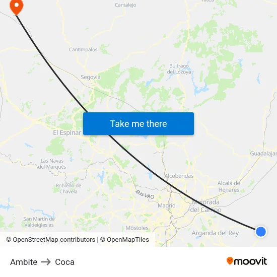 Ambite to Coca map