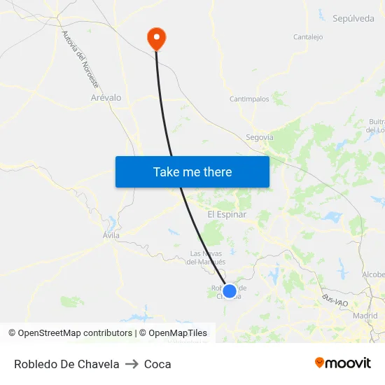 Robledo De Chavela to Coca map
