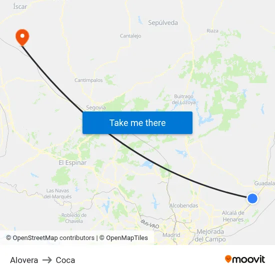 Alovera to Coca map