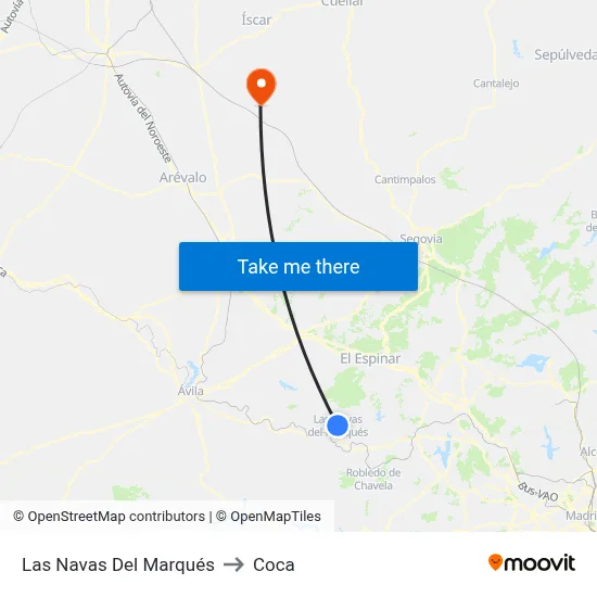 Las Navas Del Marqués to Coca map