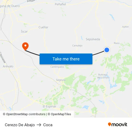 Cerezo De Abajo to Coca map