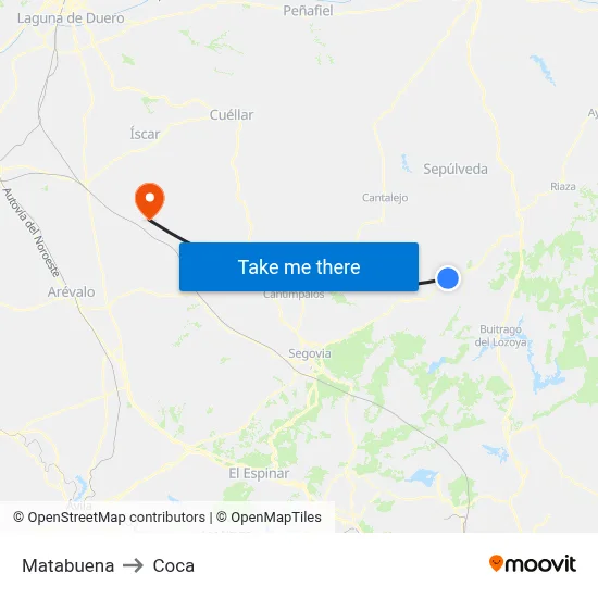 Matabuena to Coca map