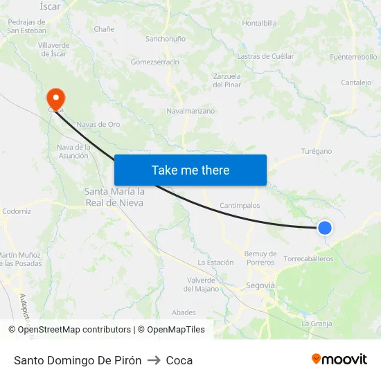 Santo Domingo De Pirón to Coca map