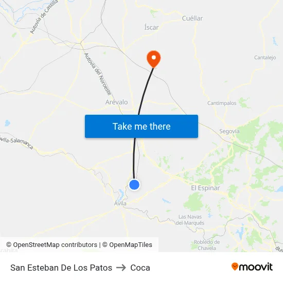 San Esteban De Los Patos to Coca map