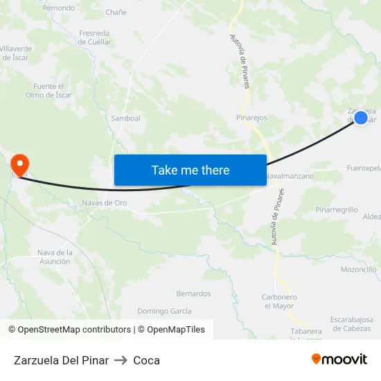 Zarzuela Del Pinar to Coca map