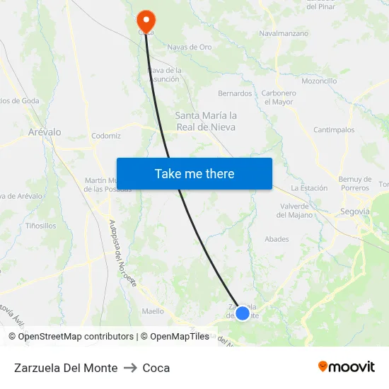 Zarzuela Del Monte to Coca map