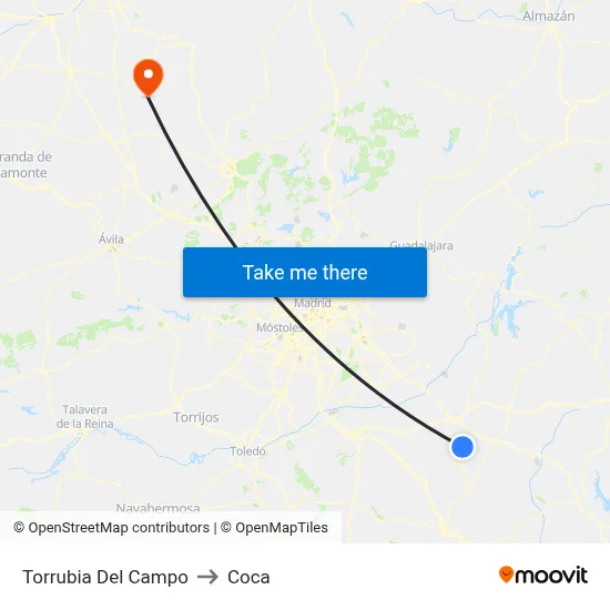 Torrubia Del Campo to Coca map
