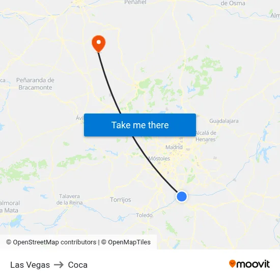 Las Vegas to Coca map