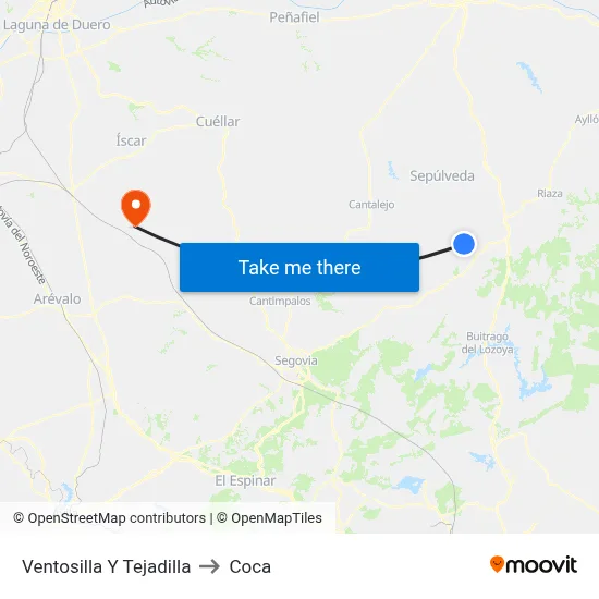 Ventosilla Y Tejadilla to Coca map