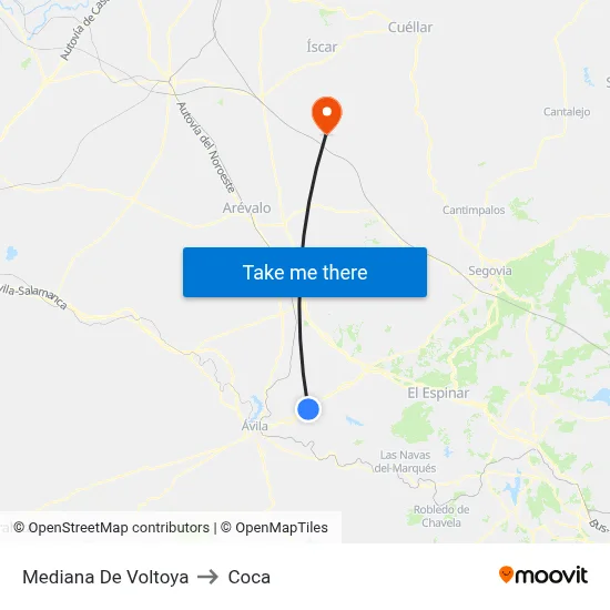 Mediana De Voltoya to Coca map