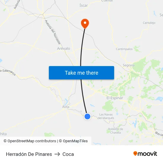 Herradón De Pinares to Coca map