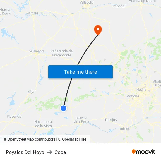 Poyales Del Hoyo to Coca map