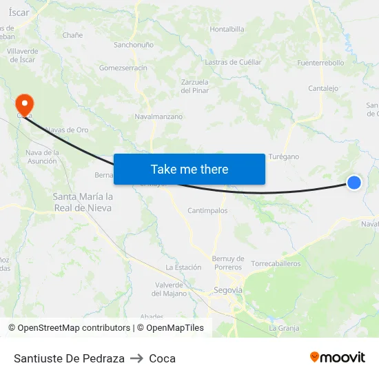 Santiuste De Pedraza to Coca map