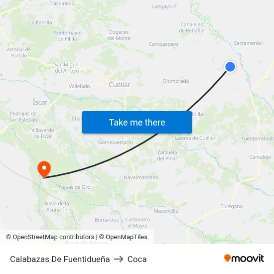 Calabazas De Fuentidueña to Coca map