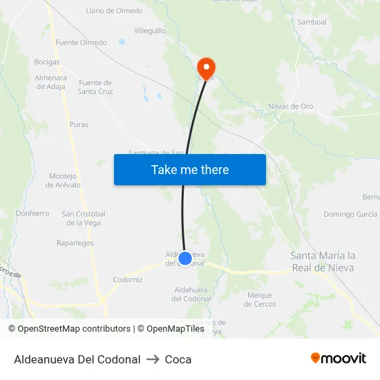 Aldeanueva Del Codonal to Coca map