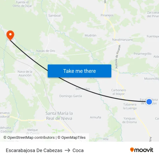 Escarabajosa De Cabezas to Coca map