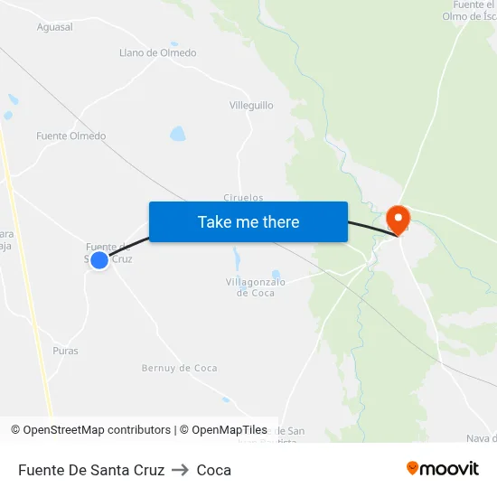 Fuente De Santa Cruz to Coca map
