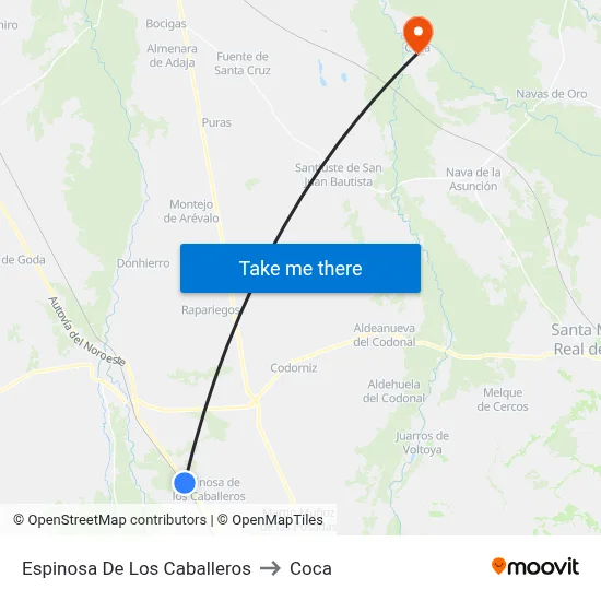 Espinosa De Los Caballeros to Coca map