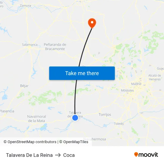 Talavera De La Reina to Coca map