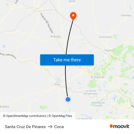 Santa Cruz De Pinares to Coca map