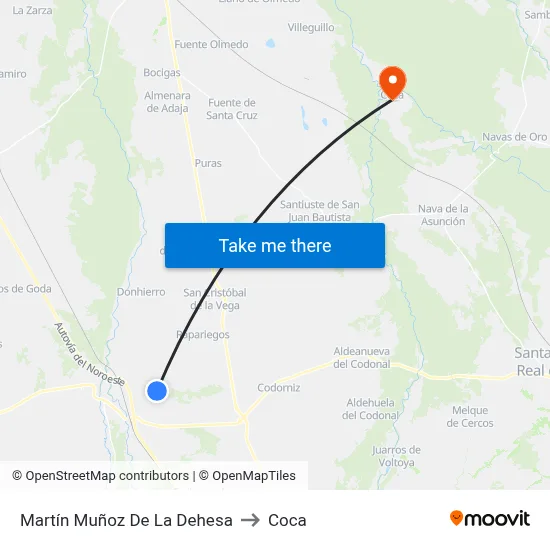 Martín Muñoz De La Dehesa to Coca map