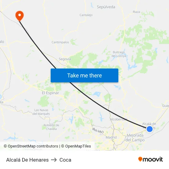Alcalá De Henares to Coca map