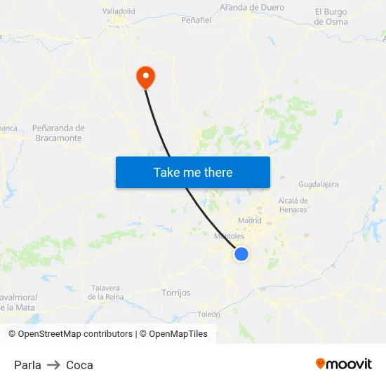 Parla to Coca map