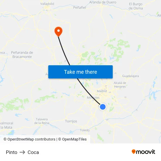 Pinto to Coca map