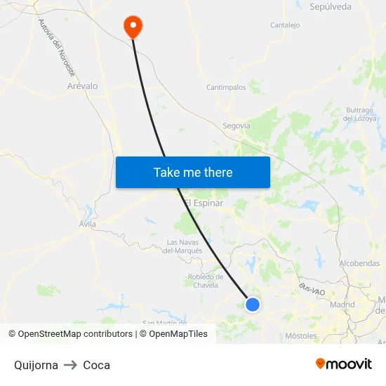 Quijorna to Coca map