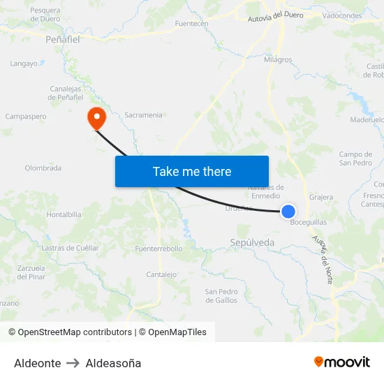 Aldeonte to Aldeasoña map