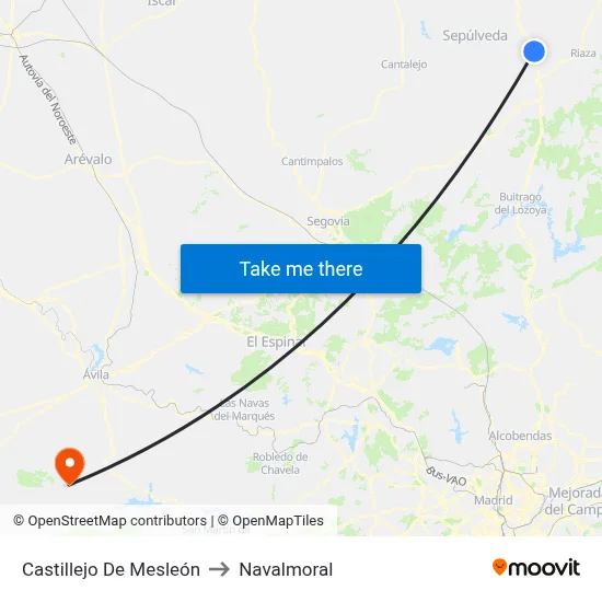 Castillejo De Mesleón to Navalmoral map