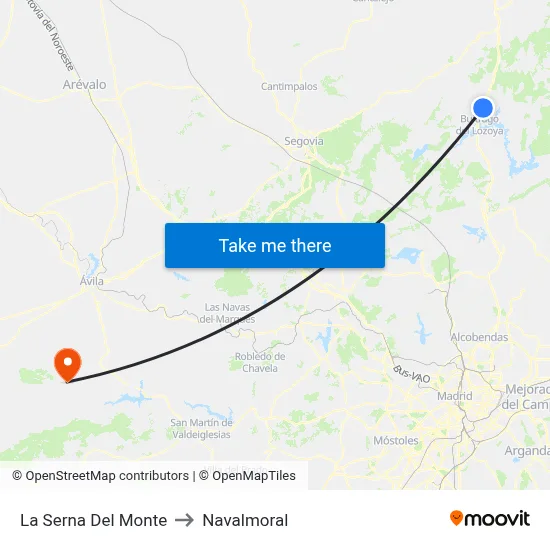 La Serna Del Monte to Navalmoral map