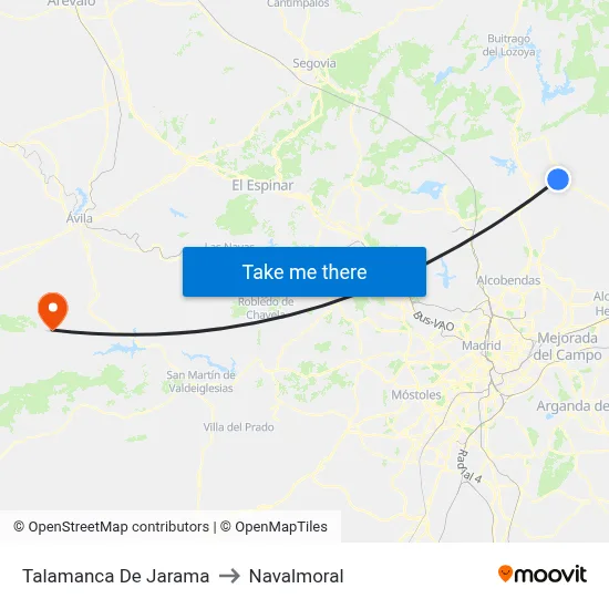 Talamanca De Jarama to Navalmoral map