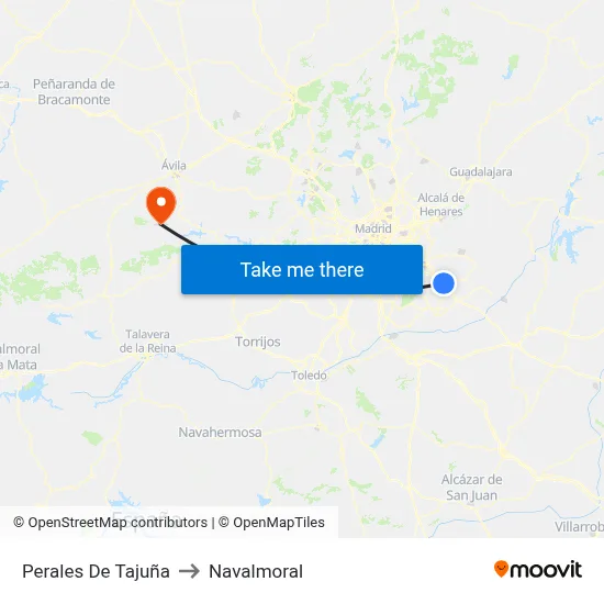 Perales De Tajuña to Navalmoral map