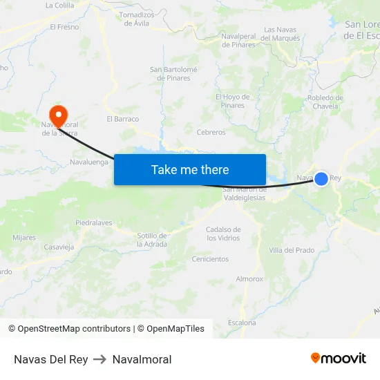 Navas Del Rey to Navalmoral map
