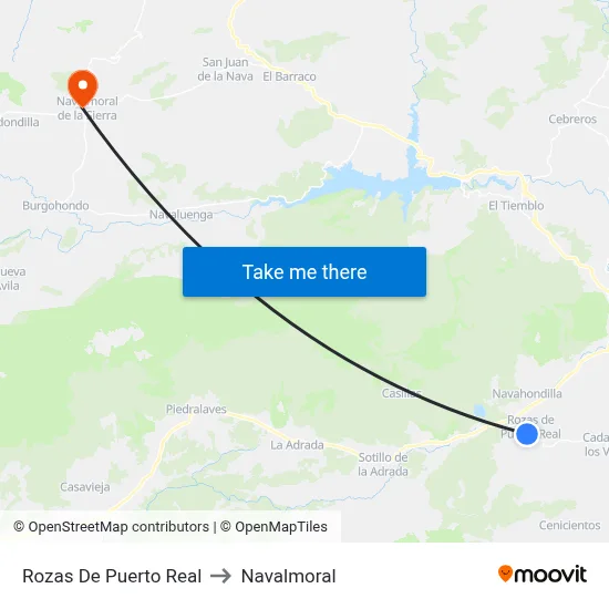 Rozas De Puerto Real to Navalmoral map
