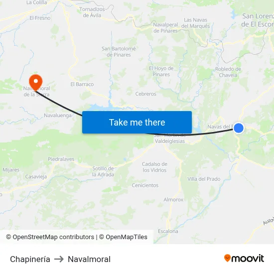 Chapinería to Navalmoral map