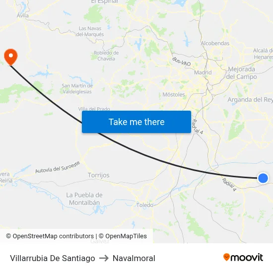 Villarrubia De Santiago to Navalmoral map