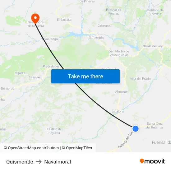 Quismondo to Navalmoral map