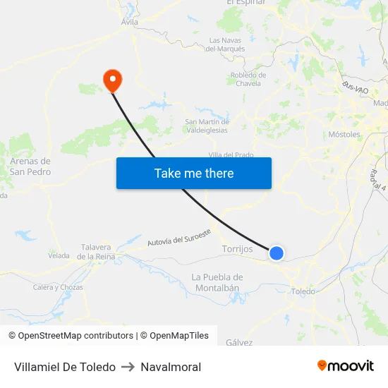 Villamiel De Toledo to Navalmoral map