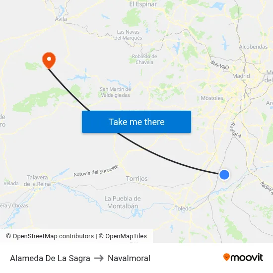 Alameda De La Sagra to Navalmoral map