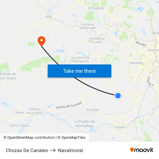 Chozas De Canales to Navalmoral map