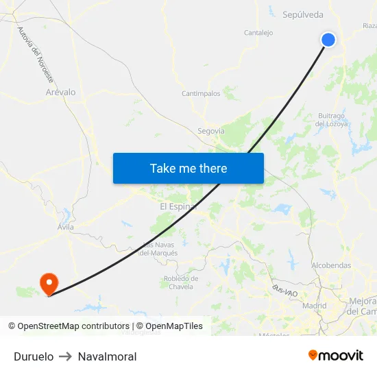 Duruelo to Navalmoral map