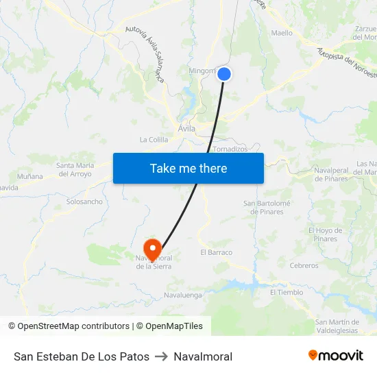 San Esteban De Los Patos to Navalmoral map