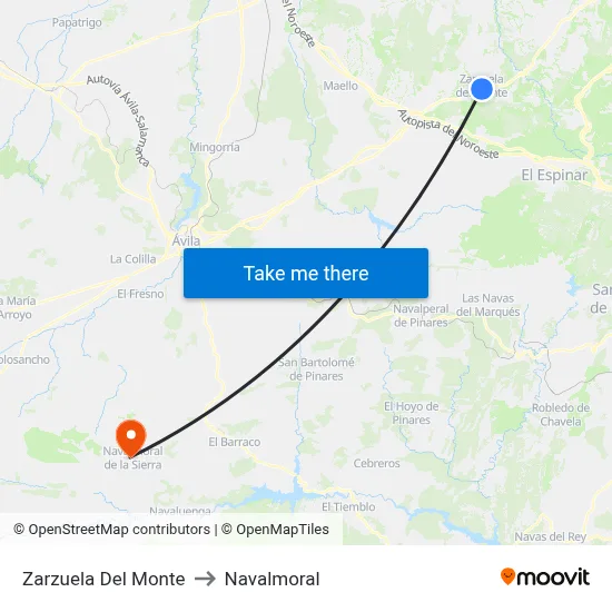 Zarzuela Del Monte to Navalmoral map