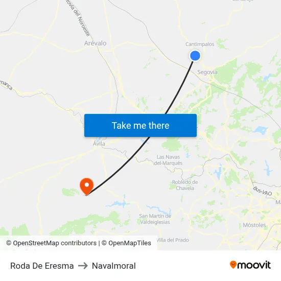 Roda De Eresma to Navalmoral map