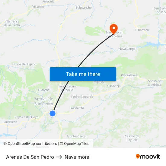 Arenas De San Pedro to Navalmoral map