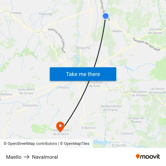 Maello to Navalmoral map