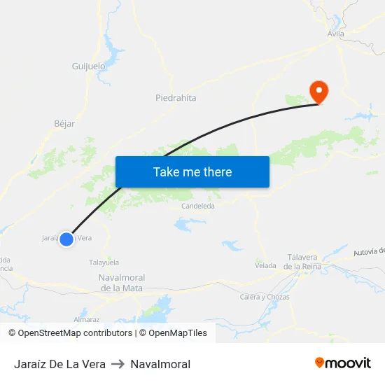 Jaraíz De La Vera to Navalmoral map