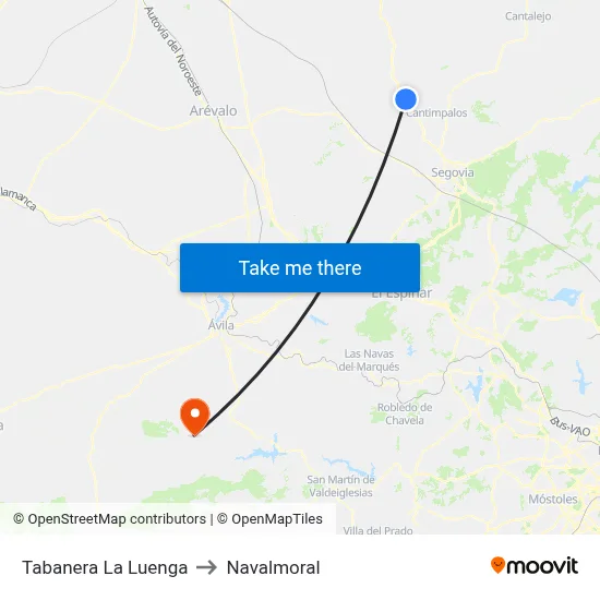 Tabanera La Luenga to Navalmoral map